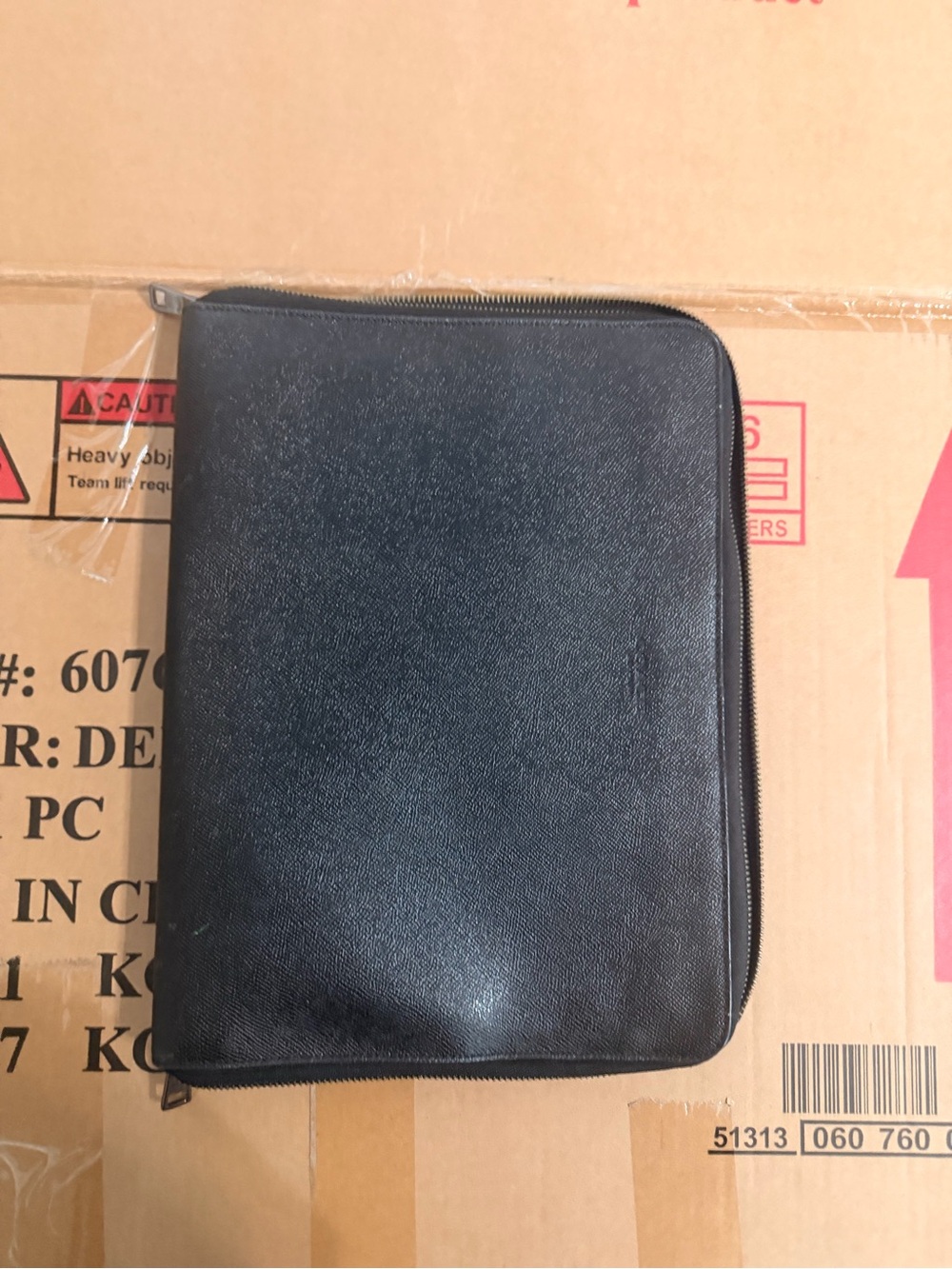 Coach Black Zip-Around Document Organizer